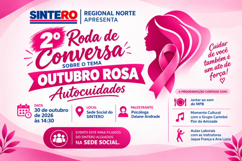 SINTERO - Regional Norte promove evento em alusão ao Outubro Rosa